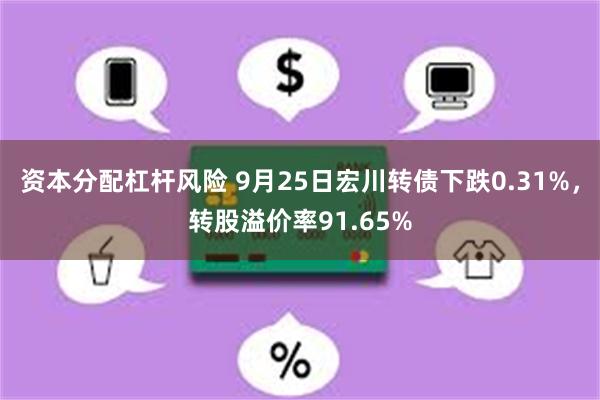 资本分配杠杆风险 9月25日宏川转债下跌0.31%，转股溢价率91.65%